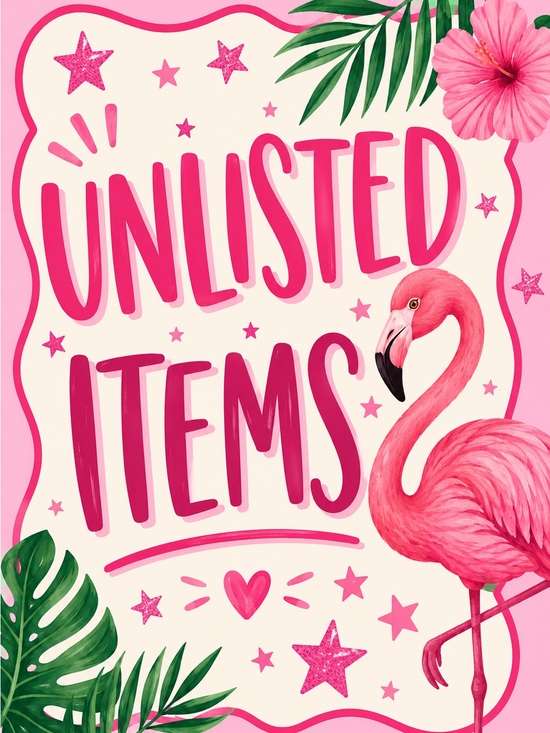 Unbranded Other - Pink Flamingo 'Unlisted Items' Party Sign - Home Party Supplies